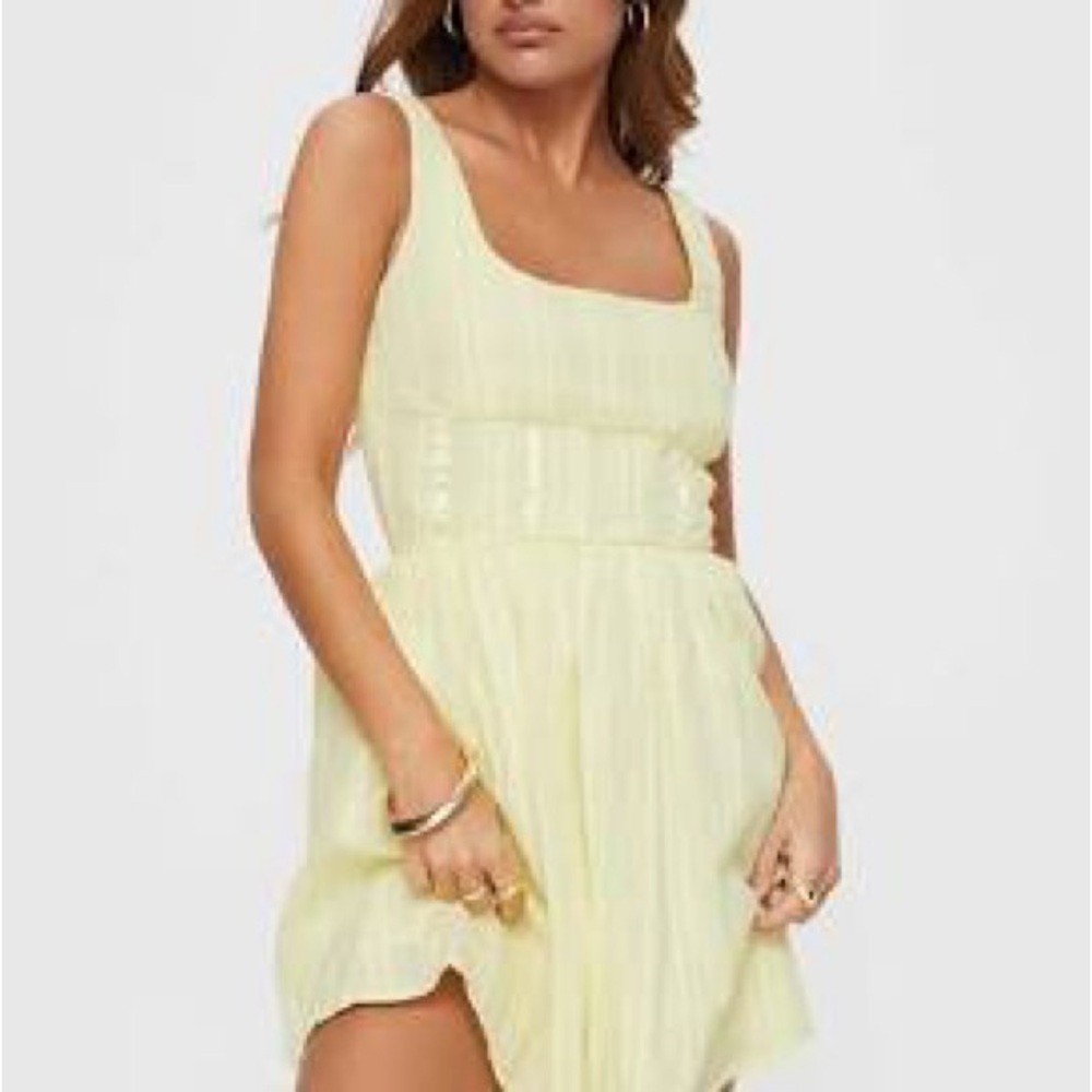 Princess Polly Lorinda mini dress yellow